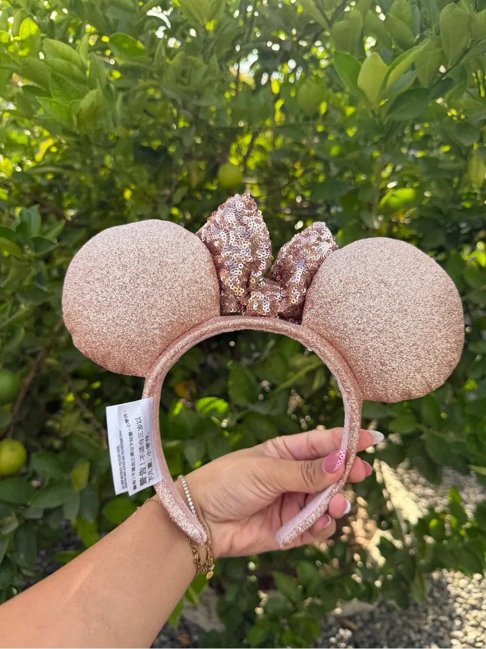 Rose Gold Sequin Minnie Ears Headband